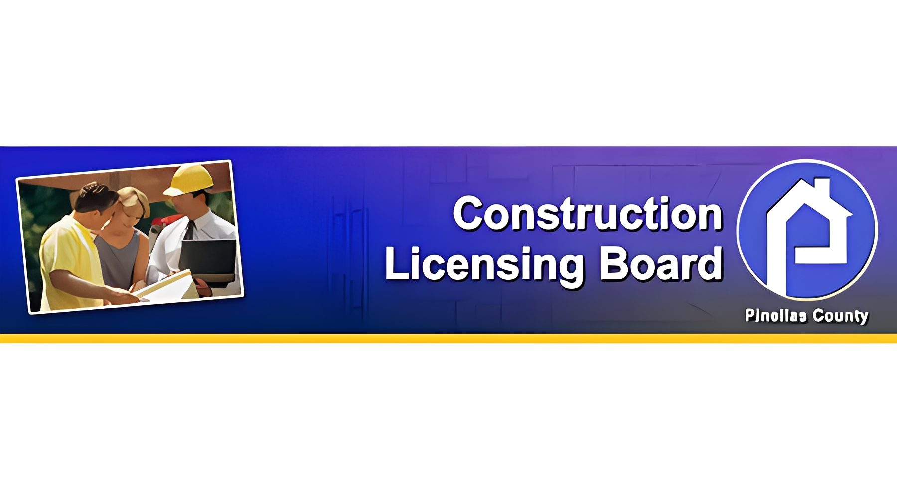 Pinellas County Construction Licensing Board banner.